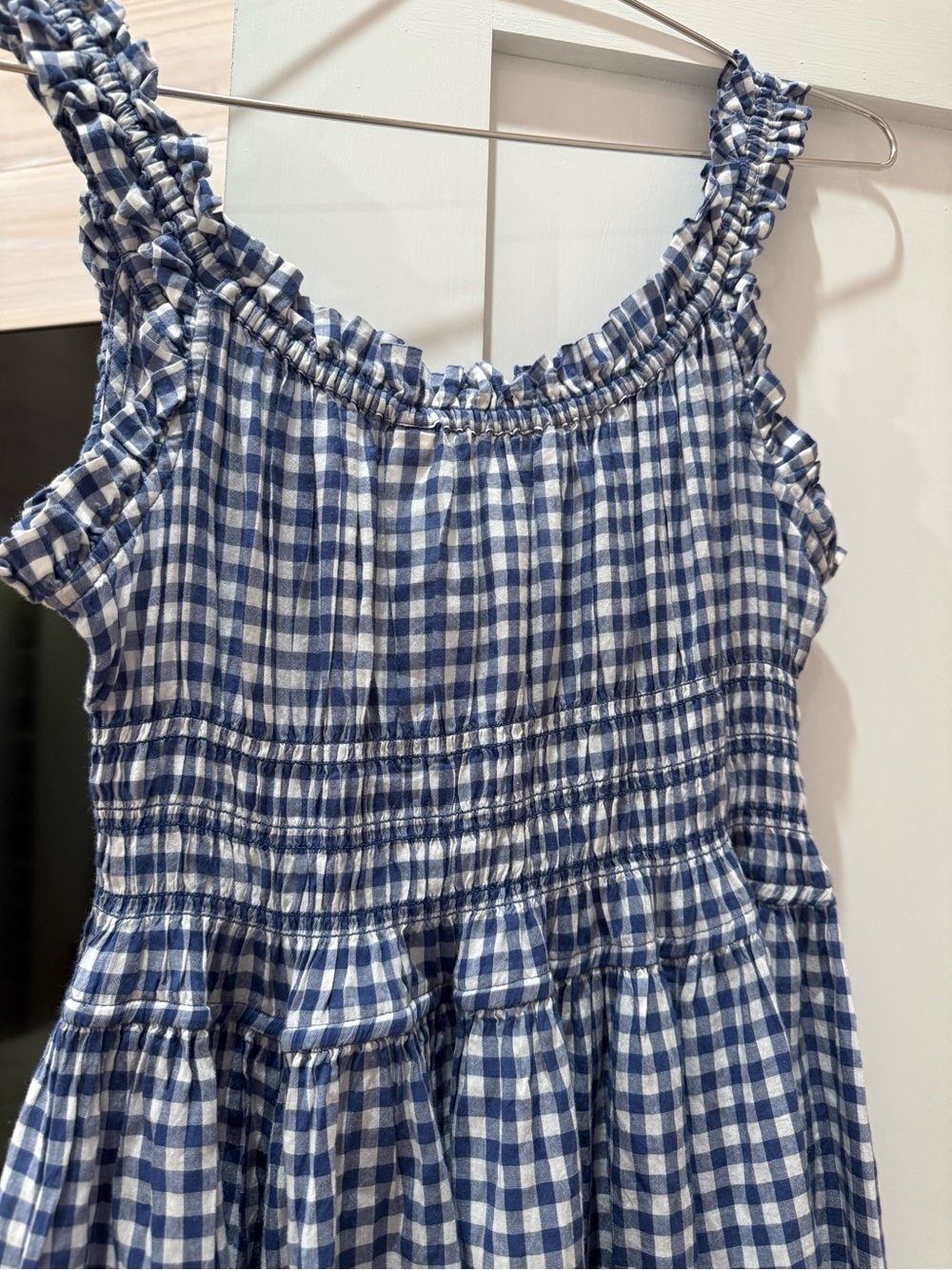 Doen Navy and White Gingham Midi Dress - Picture 5 of 8